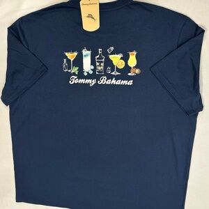 Tommy Bahama Men’s COCKTAIL Graphic T-Shirt XXL Navy Blue Rum Tequila Maragarita